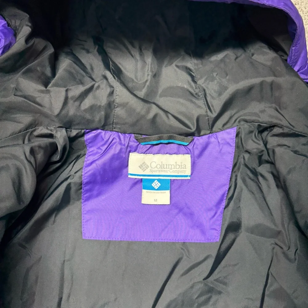 Women’s Columbia Vibrant Purple Powder Pillow Hybrid Hooded Puffer Jacket Size M - Picture 6 of 10